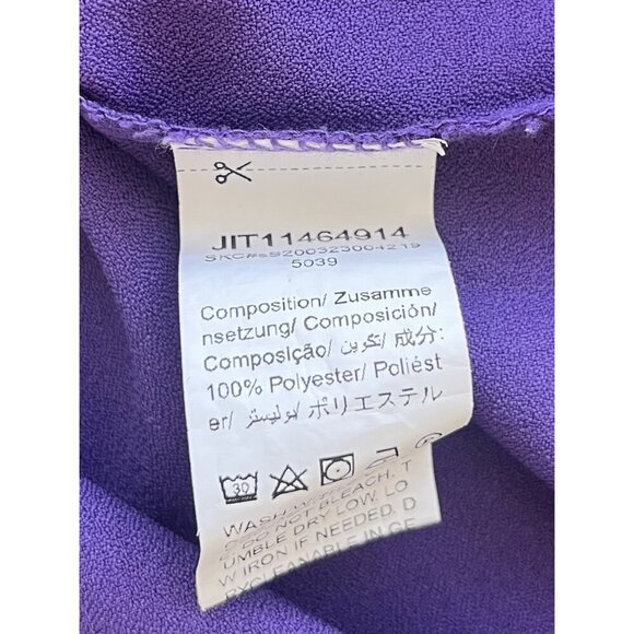 Shein L Purple Laser Cut Sleeve Blouse Pleated Front L - Picture 9 of 13